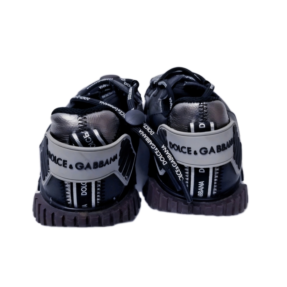 Dolce & GabbanaMen's Silver And Black Ns1 Sneakers EU 44 US Men's Size 11 - Picture 4 of 8